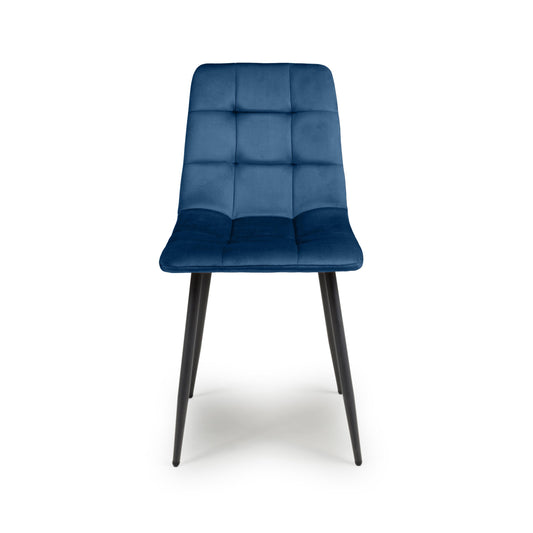 Madison Brushed Velvet Blue Dining Chair - Blythe Living