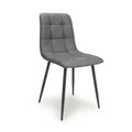 Madison Leather Effect Grey Dining Chair - Blythe Living
