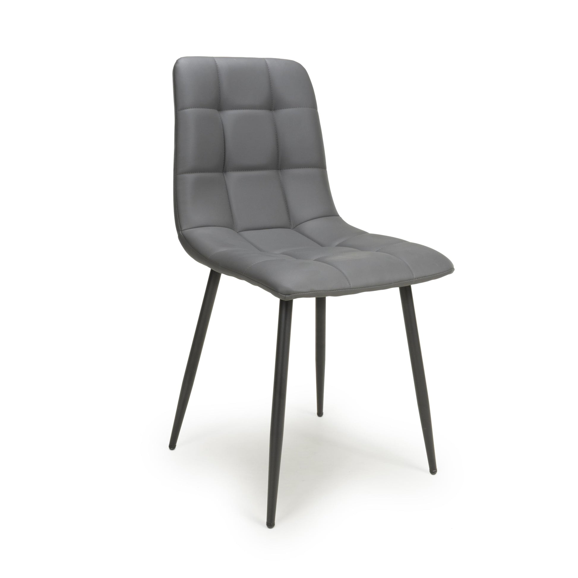 Madison Leather Effect Grey Dining Chair - Blythe Living