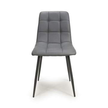 Madison Leather Effect Grey Dining Chair - Blythe Living