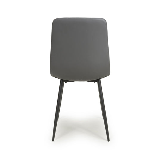 Madison Leather Effect Grey Dining Chair - Blythe Living