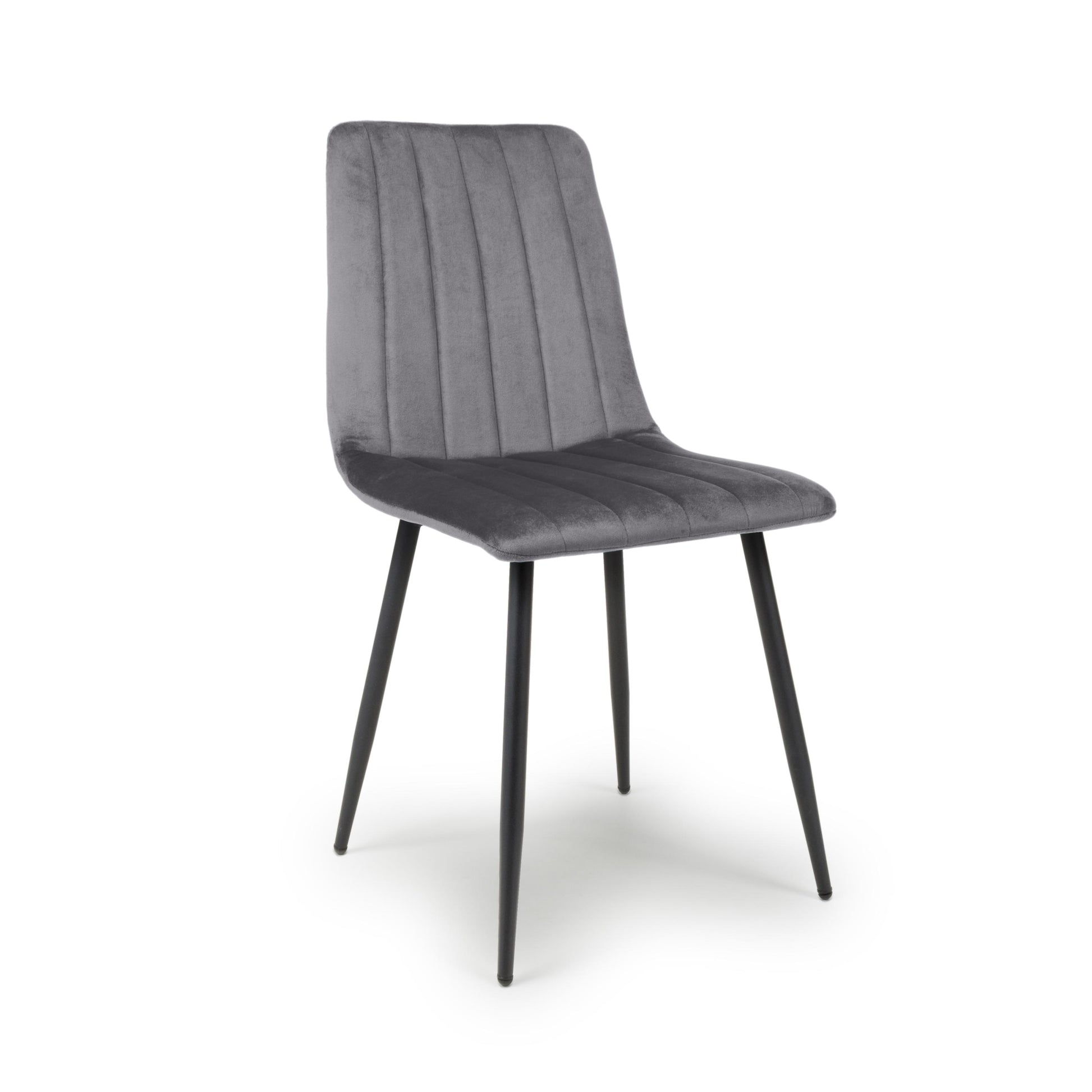 Lisbon Brushed Velvet Grey Dining Chair - Blythe Living
