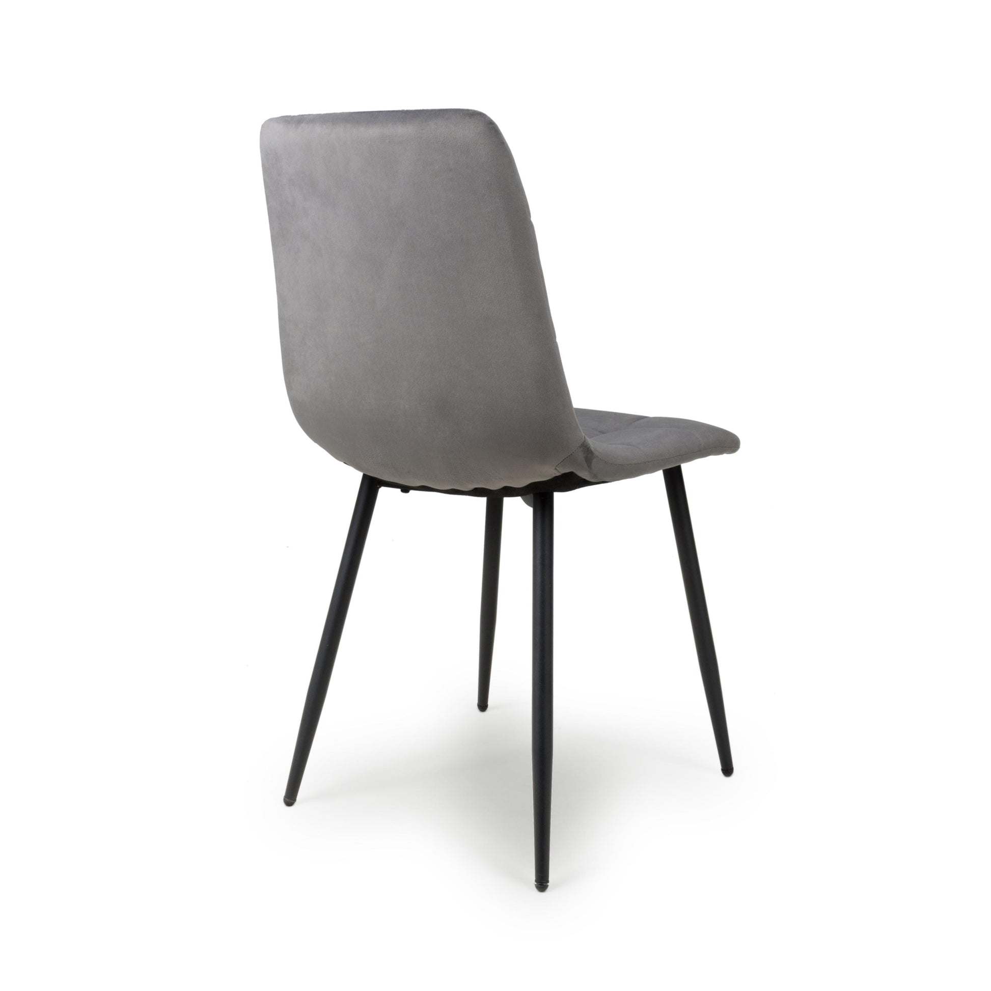 Lisbon Brushed Velvet Grey Dining Chair - Blythe Living