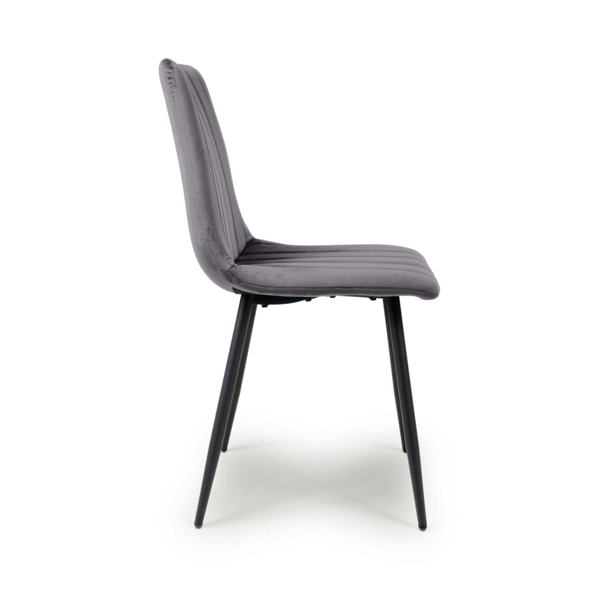 Lisbon Brushed Velvet Grey Dining Chair - Blythe Living