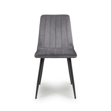 Lisbon Brushed Velvet Grey Dining Chair - Blythe Living