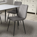 Lisbon Brushed Velvet Grey Dining Chair - Blythe Living