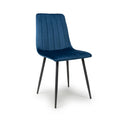 Lisbon Brushed Velvet Blue Dining Chair - Blythe Living