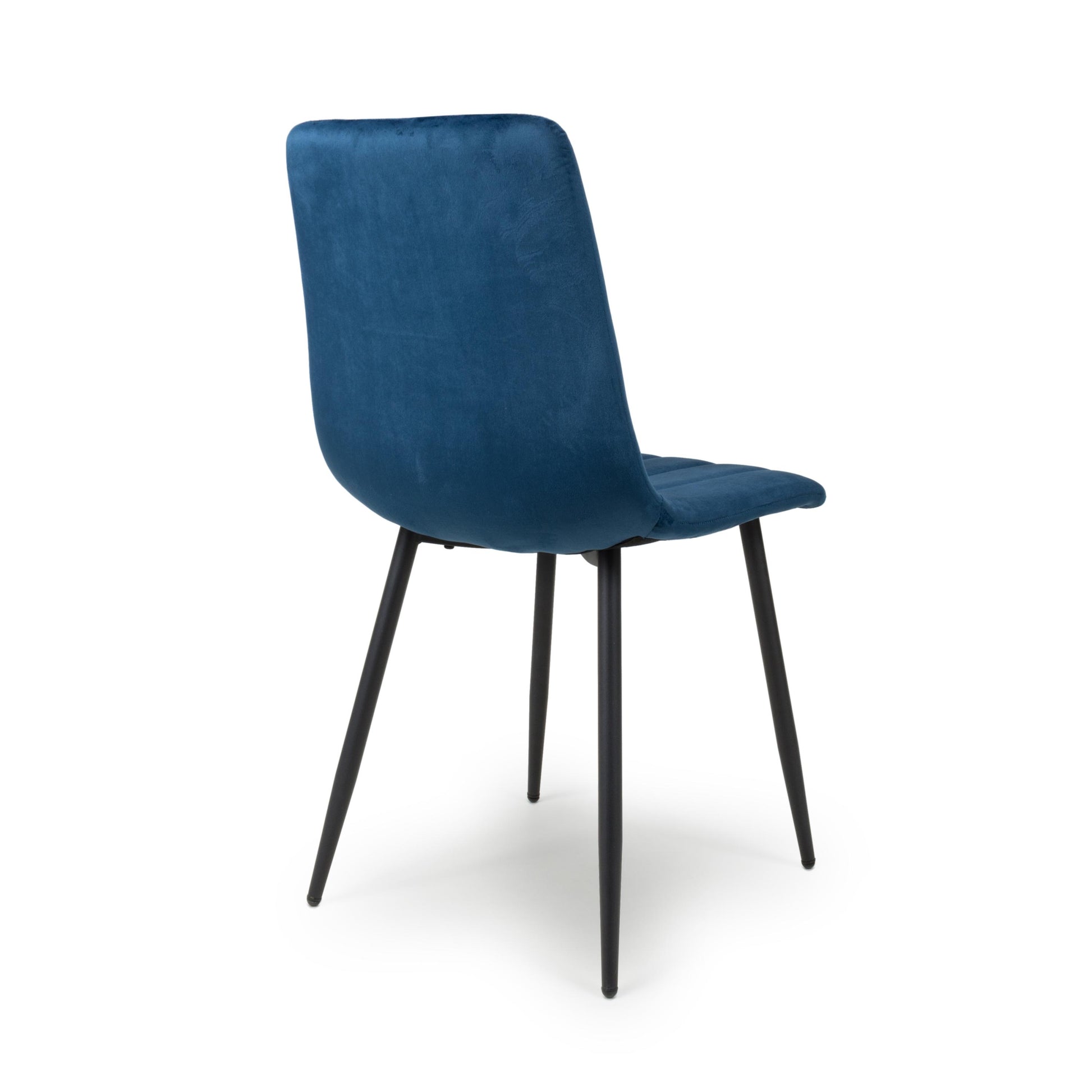 Lisbon Brushed Velvet Blue Dining Chair - Blythe Living