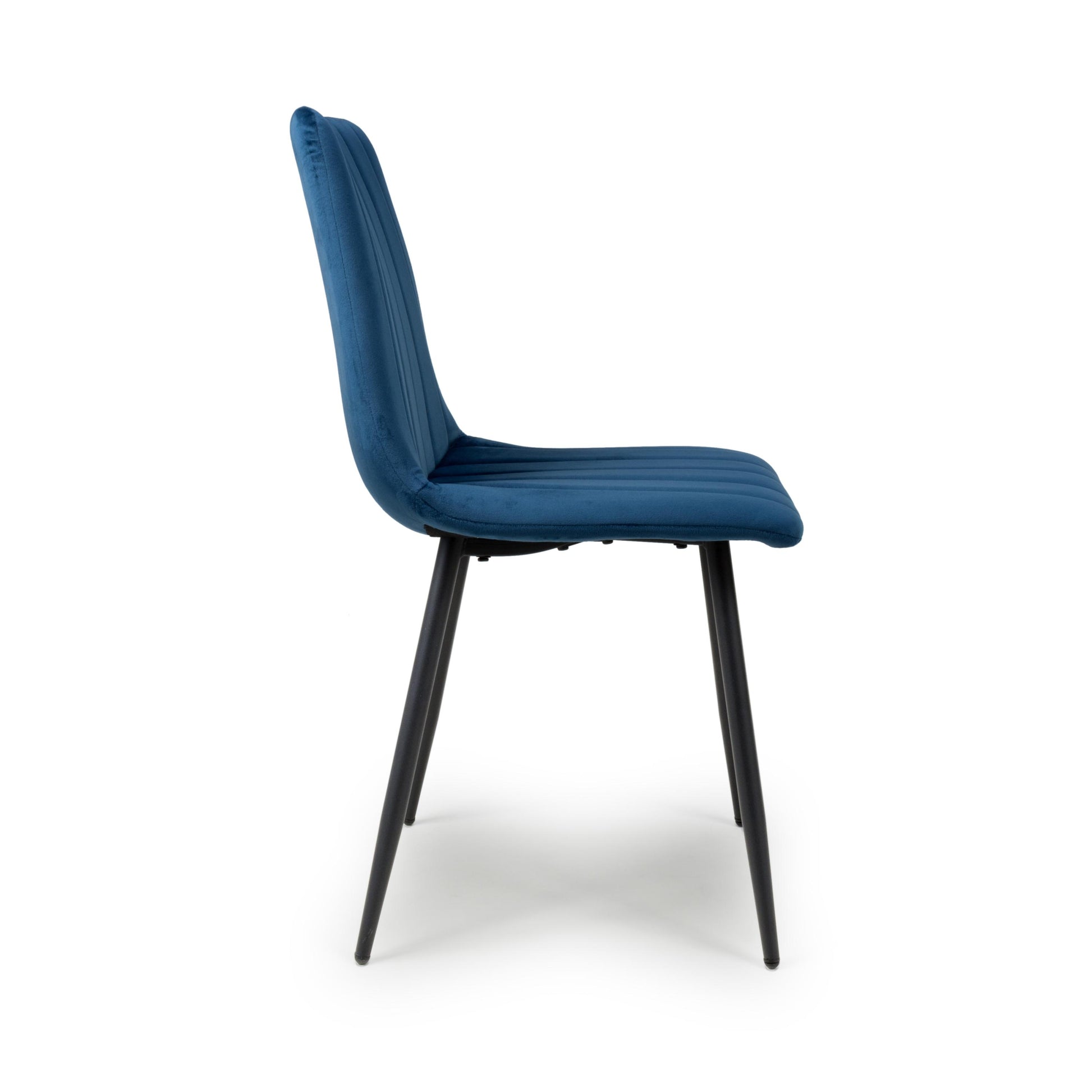 Lisbon Brushed Velvet Blue Dining Chair - Blythe Living