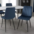 Lisbon Brushed Velvet Blue Dining Chair - Blythe Living
