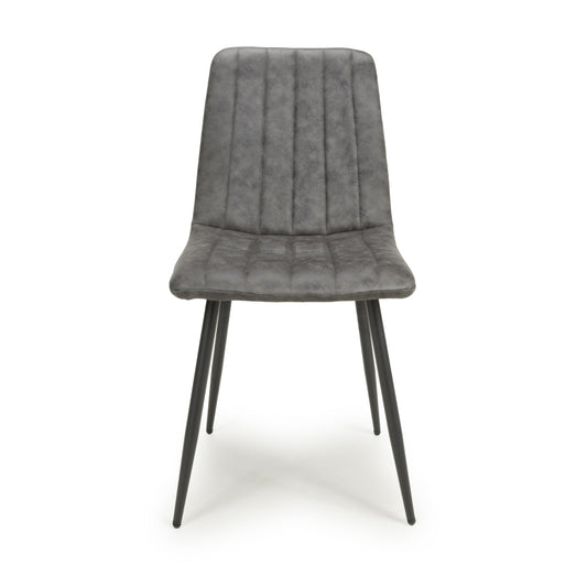 Lisbon Microfibre Grey Dining Chair - Blythe Living