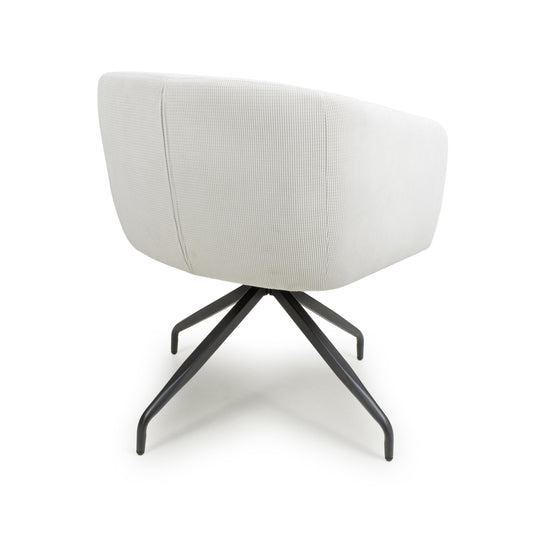 Artemis Corduroy White Swivel Chair - Blythe Living