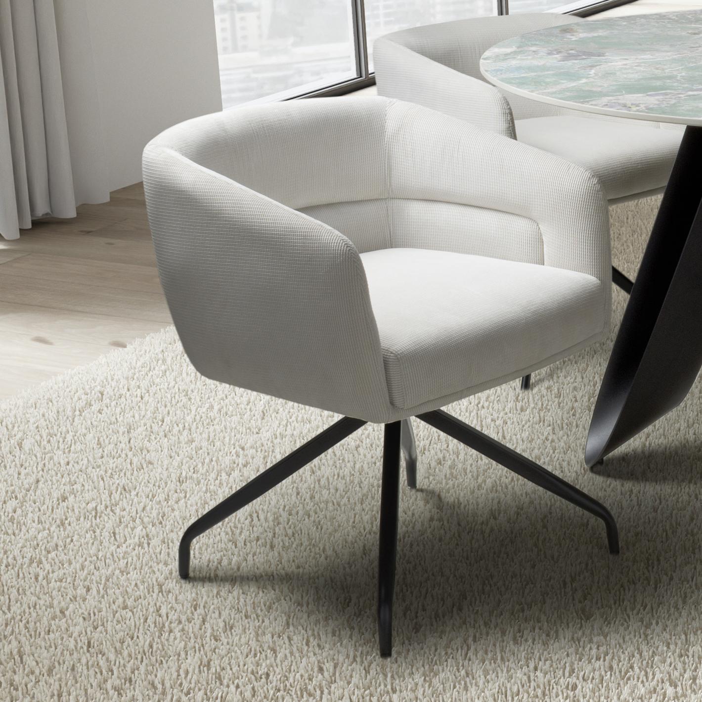 Artemis Corduroy White Swivel Chair - Blythe Living