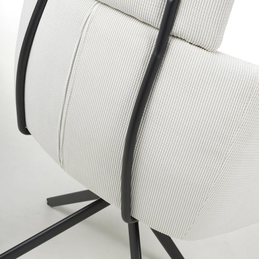 Polaris Corduroy White Swivel Chair - Blythe Living