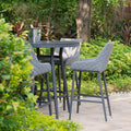 Maze - Outdoor Fabric Regal 4 Seat Round Bar Set - Flanelle - Blythe Living