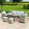 Maze - Oxford Sofa Rattan Dining Set with Ice Bucket & Rising Table - Blythe Living