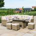 Maze - Winchester Corner Rattan Dining Set with Ice Bucket & Rising Table - Blythe Living