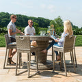 Maze - Oxford 6 Seat Round Rattan Bar Set with Ice Bucket - Blythe Living