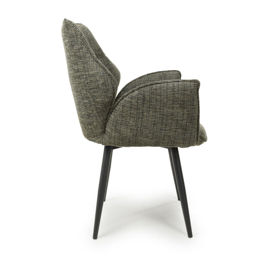 Baltimore Tweed Green Swivel Dining Chair - Blythe Living