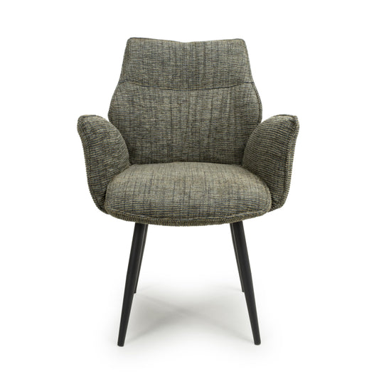 Baltimore Tweed Green Swivel Dining Chair - Blythe Living