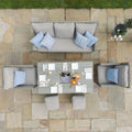 Maze - Oxford Sofa Rattan Dining Set with Ice Bucket & Rising Table - Blythe Living