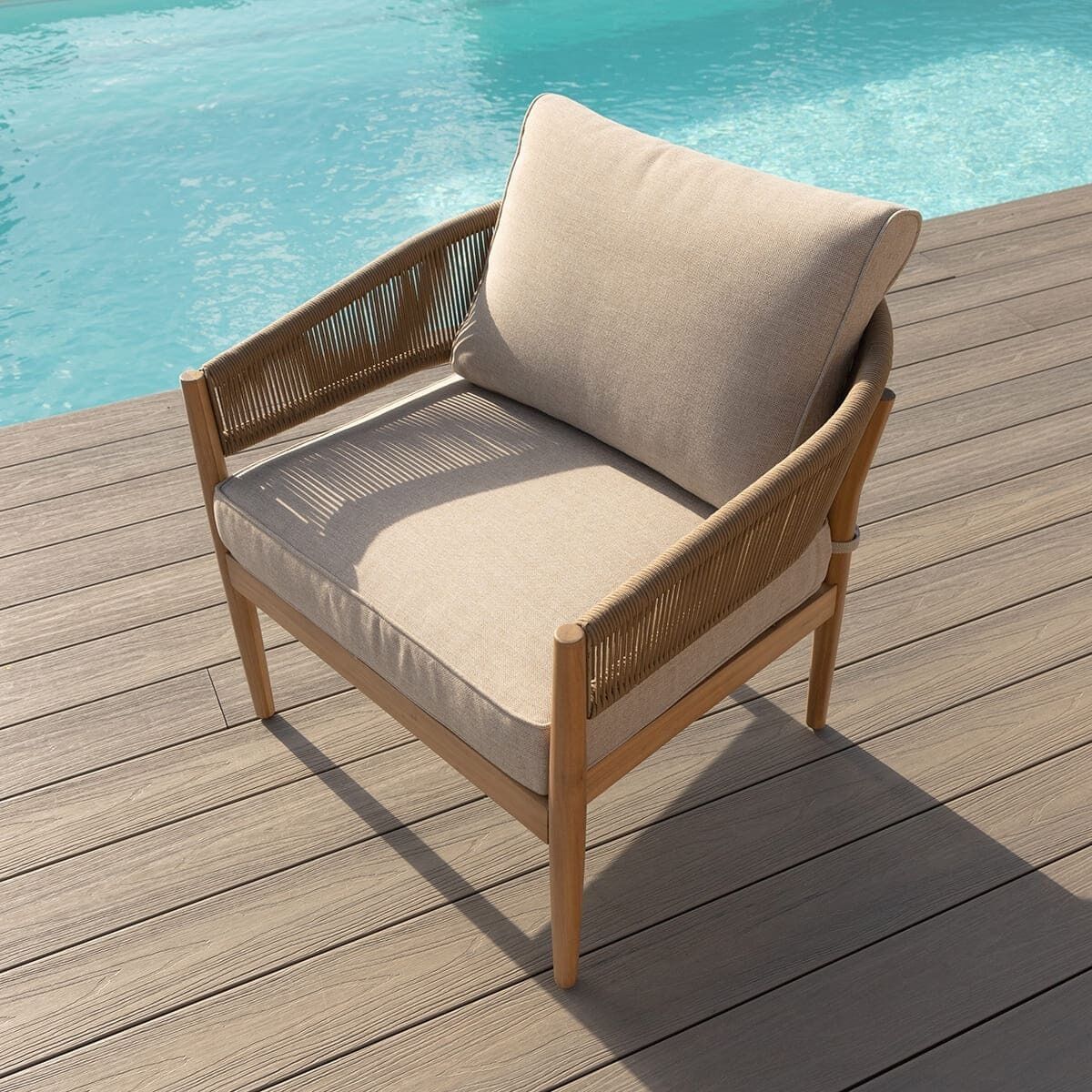 Maze - Porto Rope Weave 2 Seat Sofa Set with Pair of Round Coffee Tables & Armchairs - Blythe Living