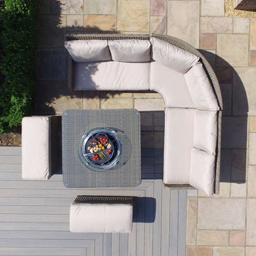 Maze - Winchester Royal Rattan Corner Dining Sofa Set with Fire Pit Table - Blythe Living