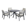 Maze - New York 4 Seat Round Aluminium Dining Set - Dove Grey - Blythe Living