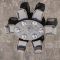 Maze - Monaco Rope Weave 6 Seat Oval Dining Set with Lazy Susan - Cool Linen - Blythe Living