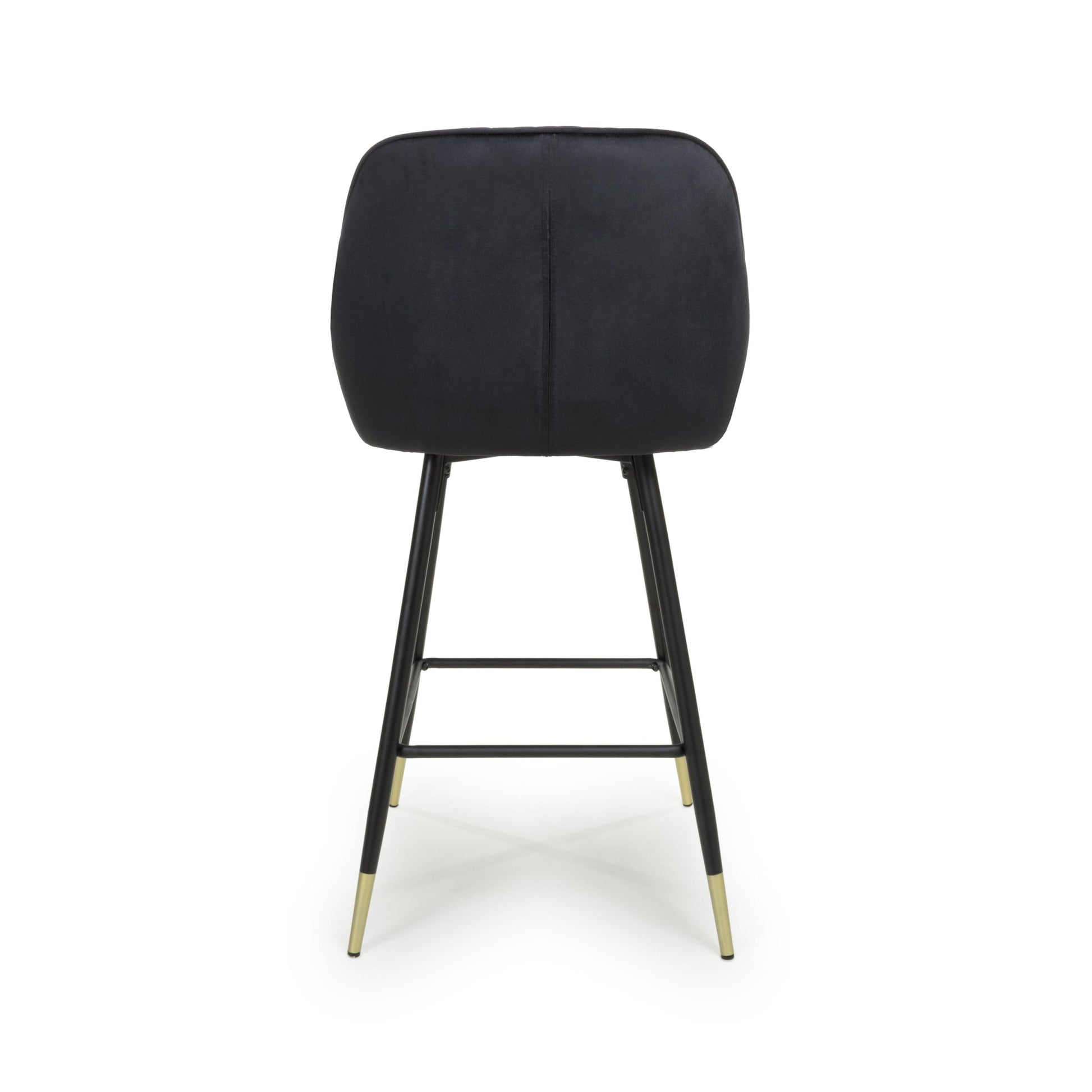 Savanna Brushed Velvet Black Bar Stool - Blythe Living