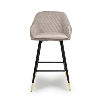 Savanna Brushed Velvet Mink Bar Stool - Blythe Living