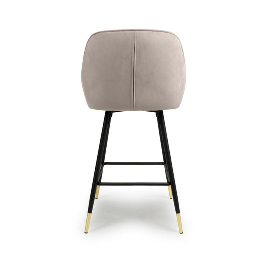 Savanna Brushed Velvet Mink Bar Stool - Blythe Living
