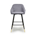 Savanna Brushed Velvet Grey Bar Stool - Blythe Living