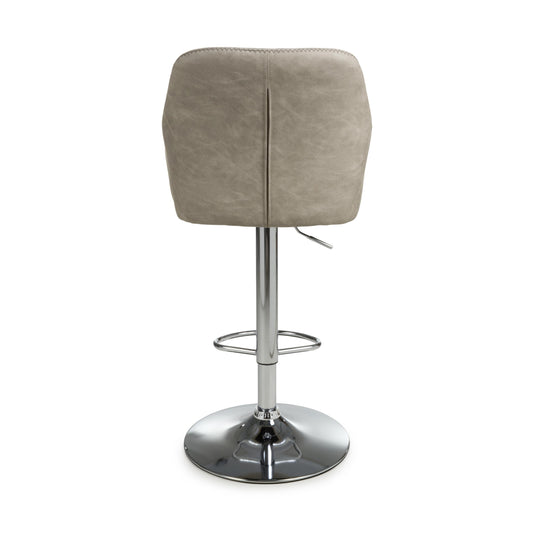 Serena Leather Effect Mink Bar Stool - Blythe Living