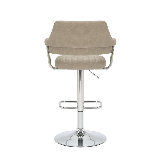 Cortez Leather Effect Mink Bar Stool - Blythe Living