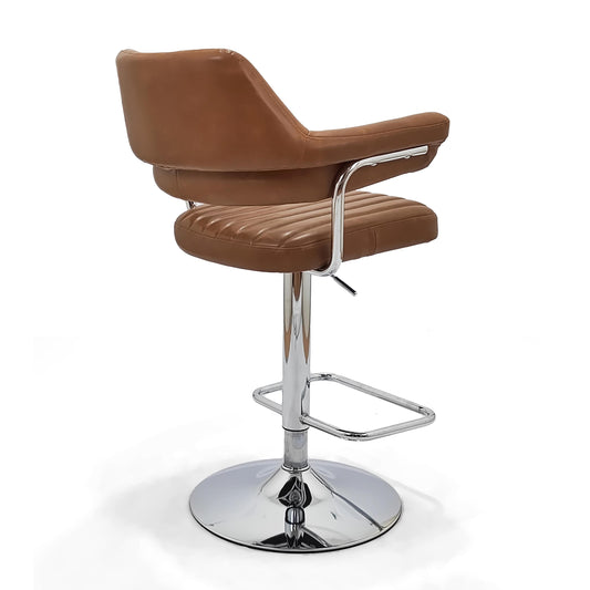 Cortez Leather Effect Tan Bar Stool - Blythe Living