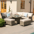 Maze - Winchester Royal Rattan Corner Dining Sofa Set with Fire Pit Table - Blythe Living