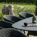 Maze - Outdoor Fabric Ambition 8 Seat Oval Dining Set - Charcoal - Blythe Living
