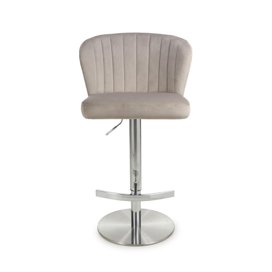Sigma Brushed Velvet Mink Bar Stool - Blythe Living