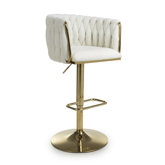 Bellaire Textured Effect Cream Bar Stool - Blythe Living