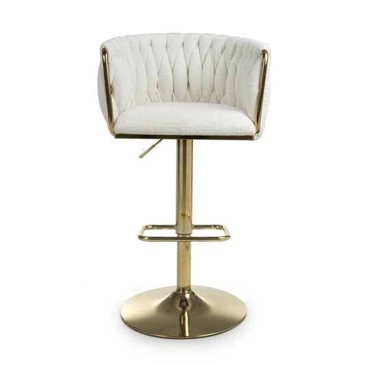 Bellaire Textured Effect Cream Bar Stool - Blythe Living