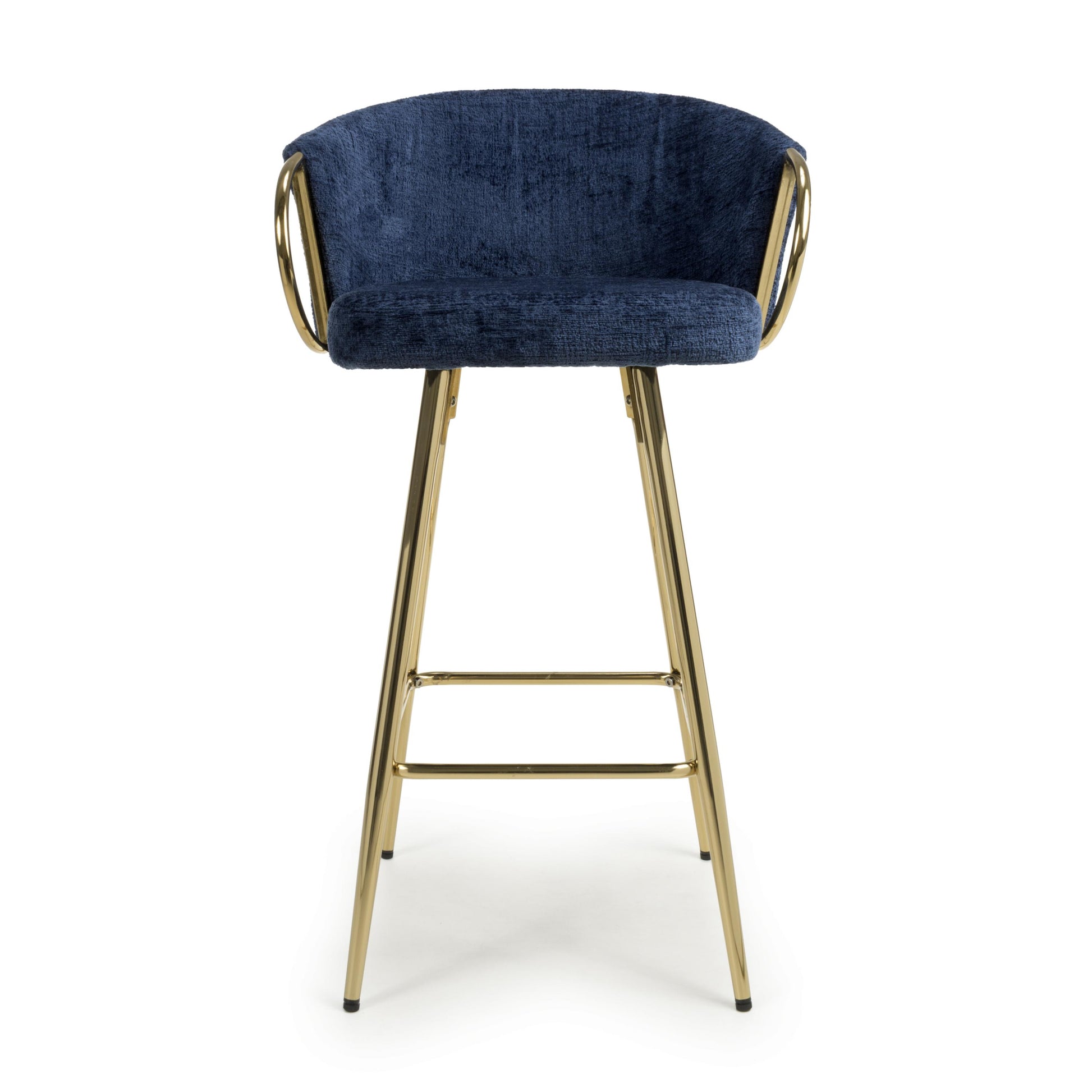 Volero Textured Effect Blue Bar Stool - Blythe Living