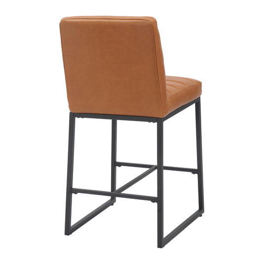 Carlton Real Leather Light Brown Bar Stool - Blythe Living