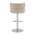 Mason Brushed Velvet Cream/Brushed Steel Bar Stool - Blythe Living