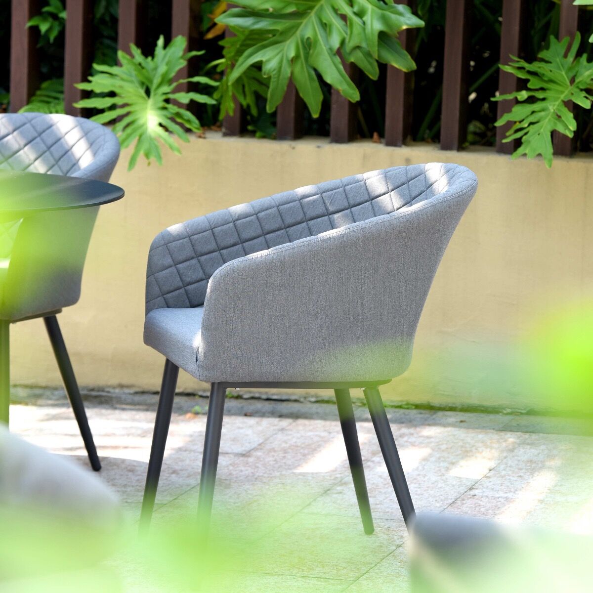 Maze - Outdoor Fabric Ambition 6 Seat Oval Dining Set - Flanelle - Blythe Living