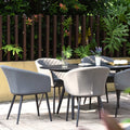 Maze - Outdoor Fabric Ambition 6 Seat Oval Dining Set - Flanelle - Blythe Living