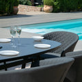 Maze - Outdoor Fabric Ambition 6 Seat Oval Dining Set - Charcoal - Blythe Living