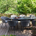 Maze - Outdoor Fabric Ambition 8 Seat Oval Dining Set - Flanelle - Blythe Living