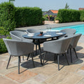 Maze - Outdoor Fabric Ambition 6 Seat Oval Dining Set - Flanelle - Blythe Living