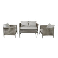Maze - Milan Rope Weave 2 Seat Sofa Set with Rectangular Coffee Table - Cool Linen - Blythe Living